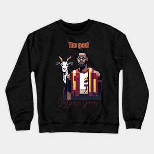 Lebron James goat pixel art Crewneck Sweatshirt